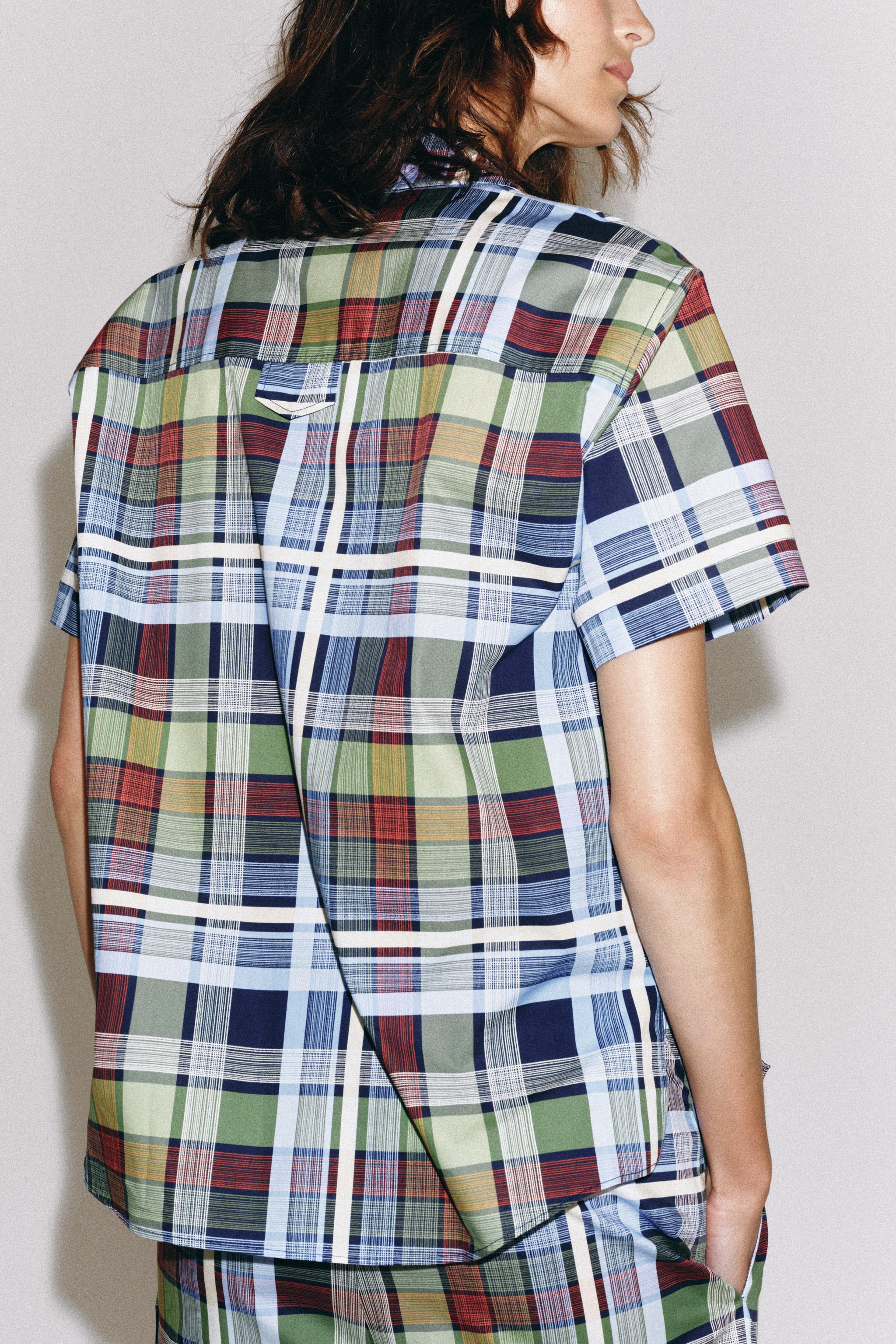 ZW COLLECTION PLAID SHORT SLEEVE SHIRT